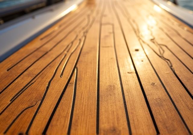 Dettaglio di un ponte in teak di alta qualità