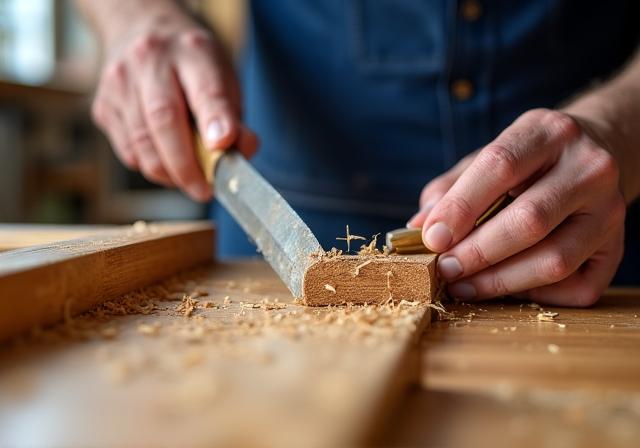 Maestro d'ascia al lavoro