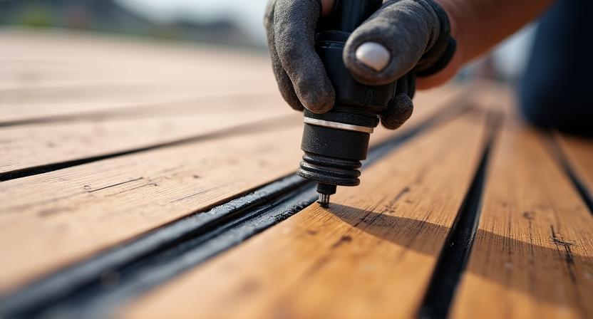 Processo di applicazione del sigillante tra i comenti del ponte